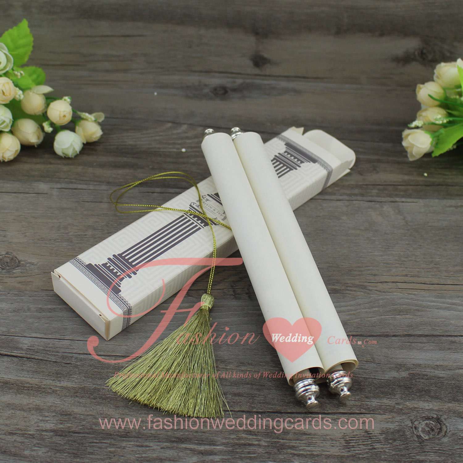 Indian Style Scroll Wedding Invitation 
